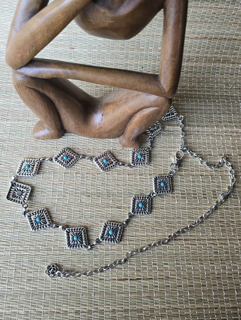 CI-0186- Cinto western losango grande miolo turqueza - comprar online