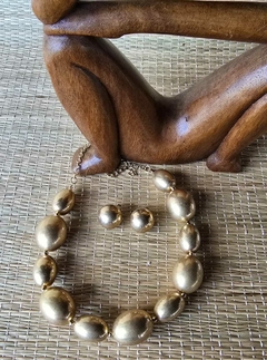 CO-0725- Conjunto azeitonas dourado acetinado grande - comprar online