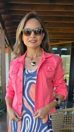 CS-0300A - Jaqueta brim colorido coral - comprar online