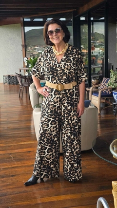 CJ-0187- Conjunto viscolycra calça e blusa animal print - loja online