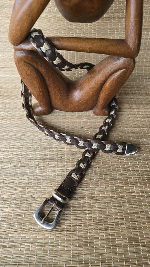 CI-0213- Cinto marrom trançado com corda , fino - comprar online