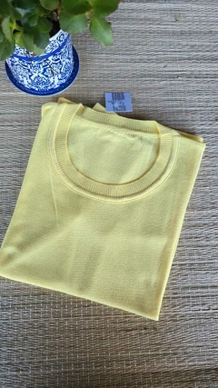 BS-0778M- Blusa Lavínia tricot modal com mangas, amarelo - comprar online