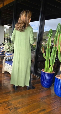 VE-0860B- Vestido Alice verde longo básico - Kelch