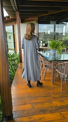 VE-0860D- Vestido Alice cinza longo básico na internet