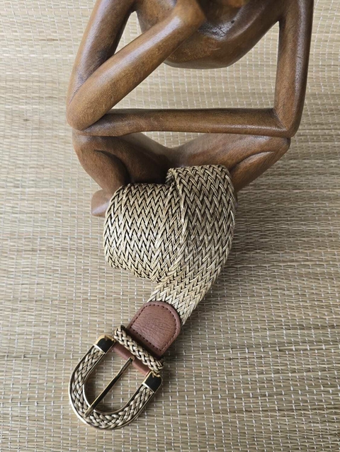 CI-0203- Cinto tresse largo fivela semicirculo revestida de tresse - comprar online