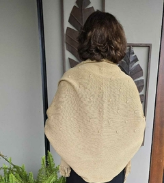 CS-0308C - Casaco capa de tricot bege - Kelch
