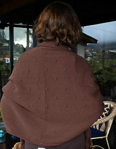 CS-0308A - Casaco capa de tricot marrom café - loja online