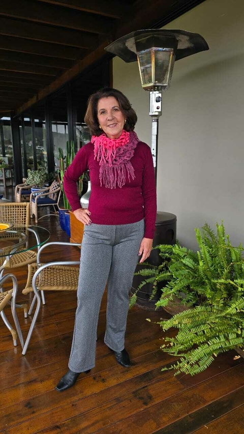 CA-0252- Calça espinha de peixe cinza - comprar online