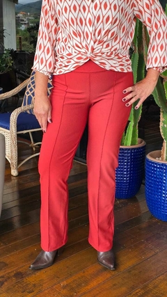 CA-0251C- Calça ponto Roma com vinco sem bolso, terracota - comprar online
