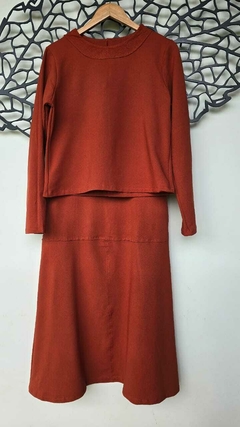 CJ-0196 - Conjunto Paola liso em moletinho terracota - comprar online