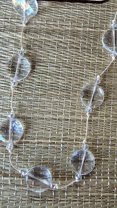 CO-0756 - Colar longo discos transparentes no fio - comprar online