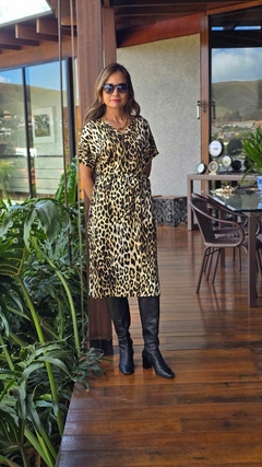 VE-0850- Vestido Ale midi animal print ajuste cintura