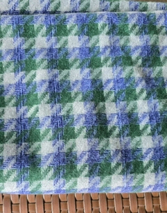 EC-0120- Pashimina lanzinha estampa pie des coq verde escuro/verde claro e azul - comprar online