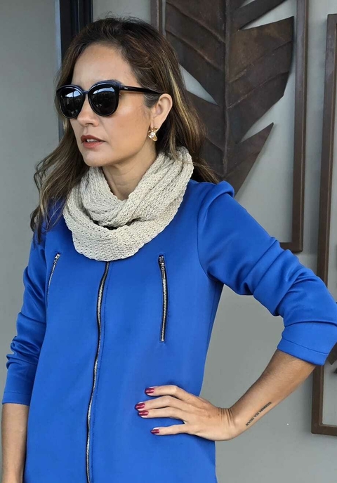 GL-0136A- Gola Angela Tricot de linha off-white - comprar online