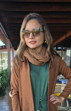 GL-0136C- Gola Angela Tricot de linha marrom - comprar online