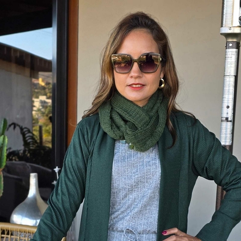 GL-0136- Gola Angela Tricot de linha verde - comprar online