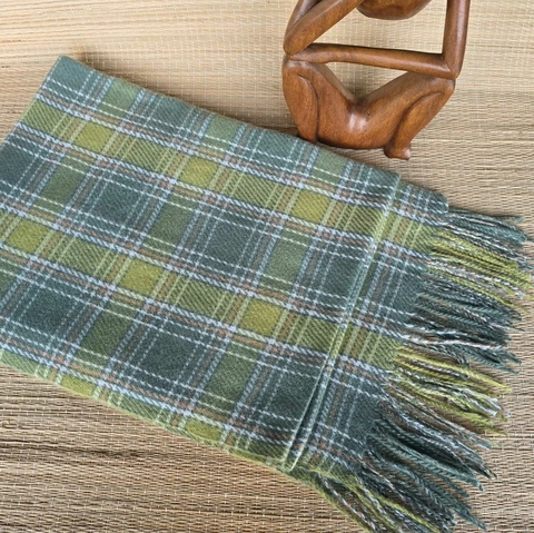 EC-0136- Pashimina lanzinha xadrez menor tons de verde - comprar online