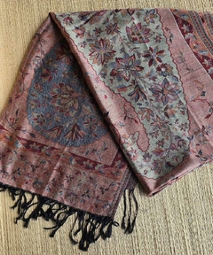 EC-0202- echarpe de viscose dupla face desenhos escuros