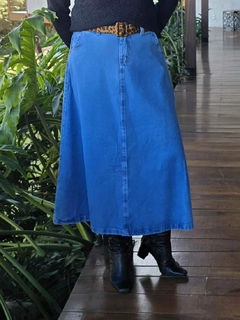 SA-0225 - Saia longa jeans mais rodada - loja online