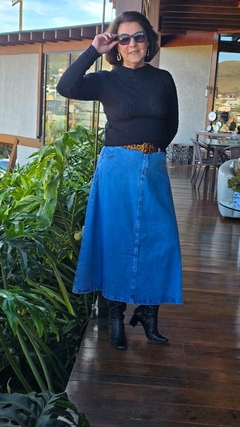 SA-0225 - Saia longa jeans mais rodada - Kelch