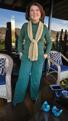 CA-0258A- Calça malha canelada verde na internet