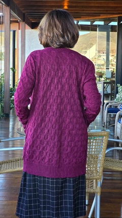 CS-0342A - Cardigan tricot colmeia marsala - comprar online
