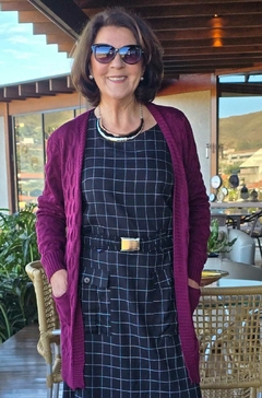 Imagem do CS-0342A - Cardigan tricot colmeia marsala