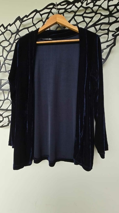 CS-0329-IK - Cardigan aberto veludo marinho - comprar online