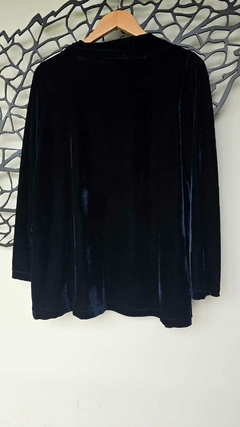 CS-0329-IK - Cardigan aberto veludo marinho na internet