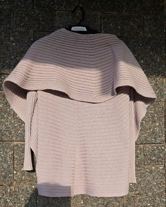 CS-0348- Casaco tricot canelado com golão rosê na internet
