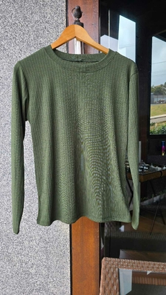 BS-0890B- Blusa basica malha canelada verde - comprar online