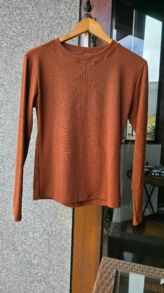 BS-0890A- Blusa basica malha canelada terracota - comprar online