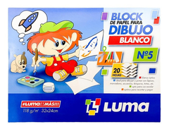 Block De Dibujo Blanco Luma Tipo El Nene N° 5 X 20 Hojas