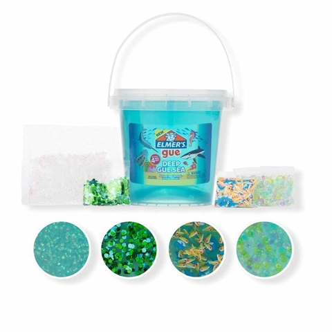 Kit Slime Elmers Pote 709 ml 4 Toppings Océano Mar Profundo