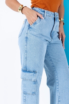 Calça Wide Leg Jeans Azul Claro - loja online