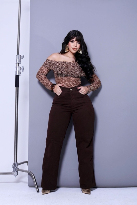 Calça Wide Leg Color Marrom