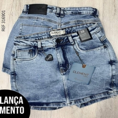 SHORTS SAIA CLEMENTE JEANS COM ELASTANO CINTURA ALTA PREMIUM REF.316901 - BOUTIQUE LA BELLA MODAS