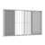 janela de alum?io veneziana 6 folhas com grade 100x100 vidro incolor pratic gerotto