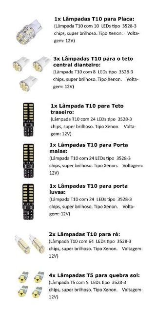 Kit Lampadas Led Tipo Xenon C4 Lounge
