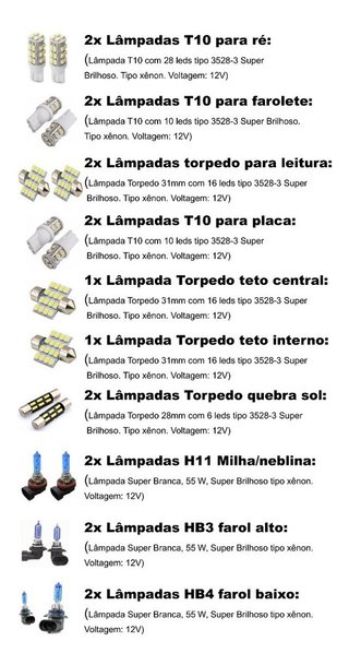 Kit Lampadas Led Tipo Xenon Outlander