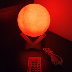 Lámpara luna con control remoto y led 16 colores - Regalos y Deco