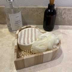 Set de baño diseño corazón en madera - comprar online