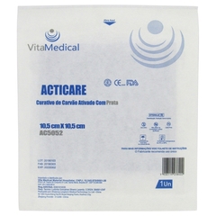 CURATIVO ACTICARE CARVÃO ATIVADO COM PRATA 10,5CMX10,5CM-VITAMEDICAL