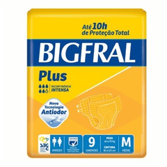 FRALDA GERIÁTRICA BIGFRAL PLUS M 9 UNIDADES
