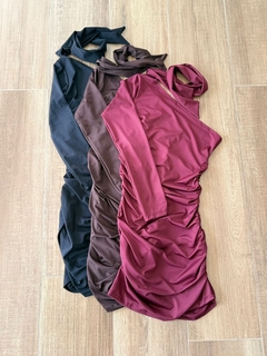 Vestido microfibra con lazo y frunce CHILE