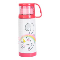 SQUEEZE TERMICA COM CANECA 350ML - CATCORNIO - Coisa fofa papelaria
