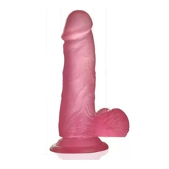 DILDO CONSOLADOR REALISTA CON CHUPA Y TESTICULOS DE 15CM EN COLOR ROSADO