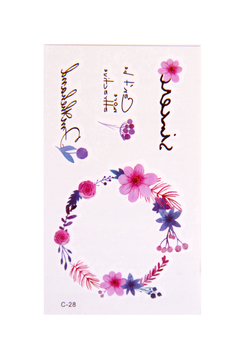 Tatuagem temporária realista guirlanda flor violeta love tatoo impermeavel 1 cartela 10x6cm duração ate 7 dias sku c28 - comprar online