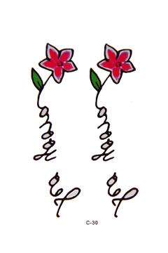 Tatuagem temporária realista florzinha see yonna love tatoo impermeavel 1 cartela 10x6cm duração ate 7 dias sku c30 - comprar online