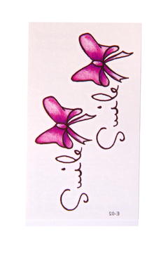 Tatuagem temporária realista lacinho de perna rosa love tatoo impermeavel 1 cartela 10x6cm duração ate 7 dias sku e02 - comprar online